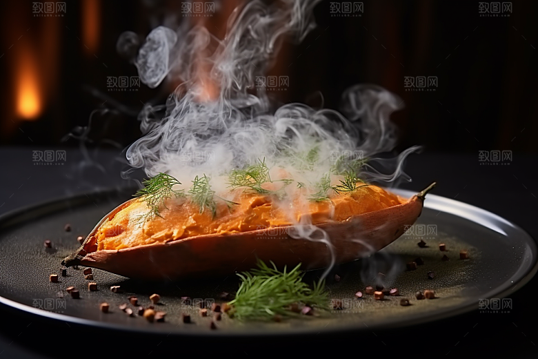 红薯地瓜山芋食材摄影图