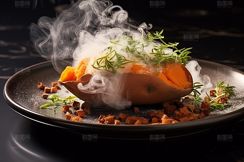 红薯地瓜食材美食摄影图