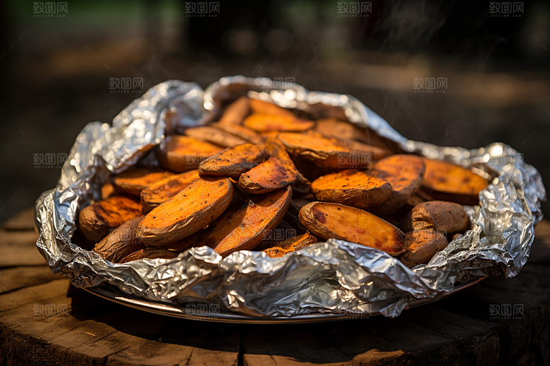 红薯地瓜淀粉食材摄影图