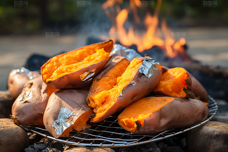 红薯地瓜山芋美食摄影图