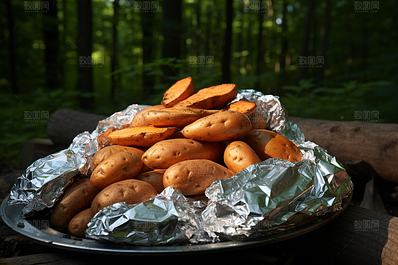 红薯地瓜山芋食材摄影图
