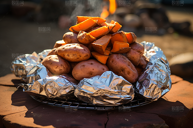 红薯地瓜美食杂粮摄影图
