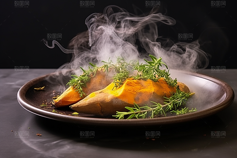 红薯地瓜美食黄心地瓜摄影图