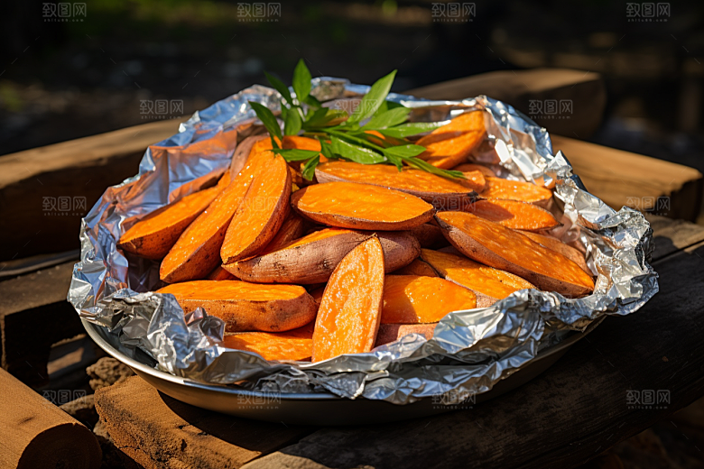 红薯地瓜食材淀粉摄影图