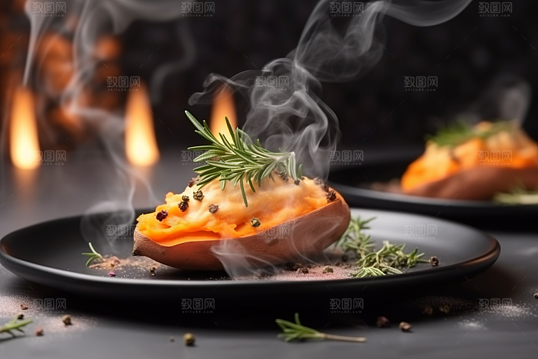红薯地瓜碳水食材摄影图