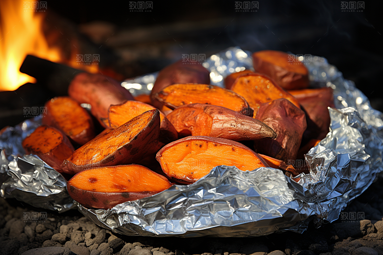 红薯地瓜食材杂粮摄影图