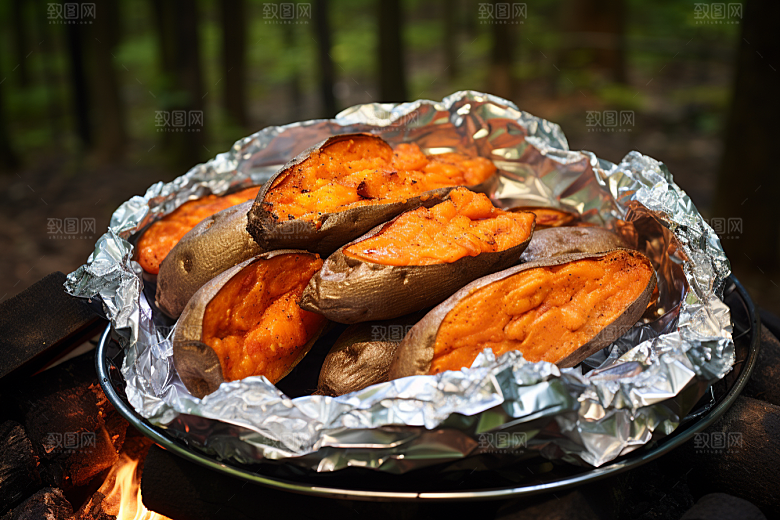 红薯地瓜食材杂粮摄影图
