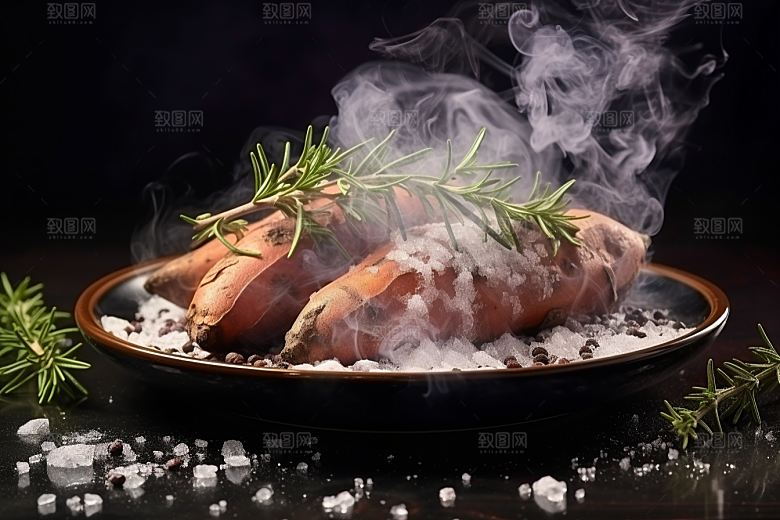 红薯地瓜碳水食材摄影图