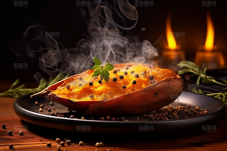 红薯地瓜杂粮食材摄影图