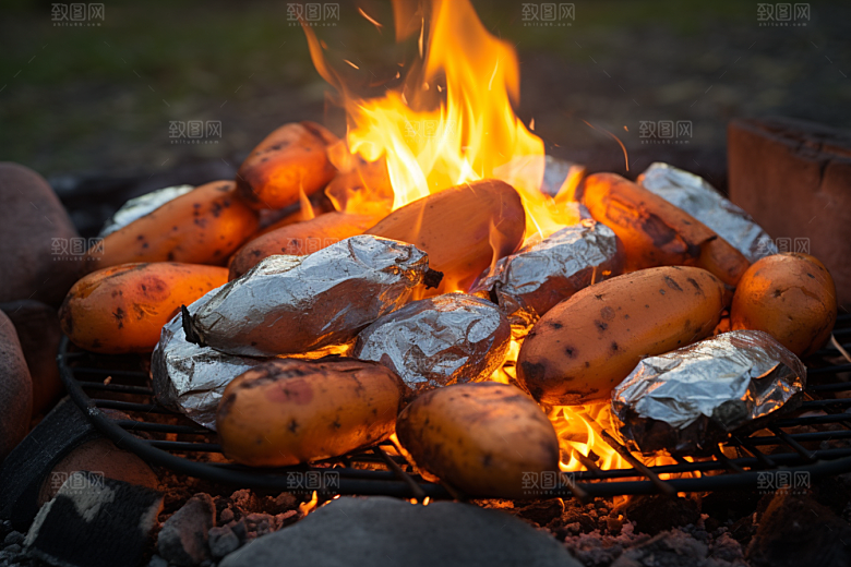 红薯地瓜黄心地瓜主食摄影图