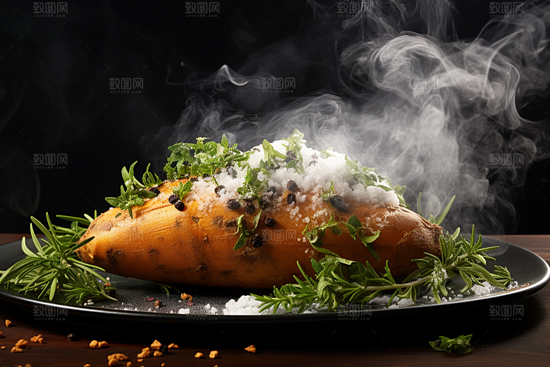 红薯地瓜淀粉美食摄影图