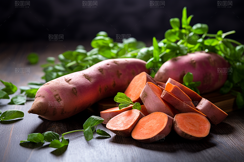 红薯地瓜食材黄心地瓜摄影图