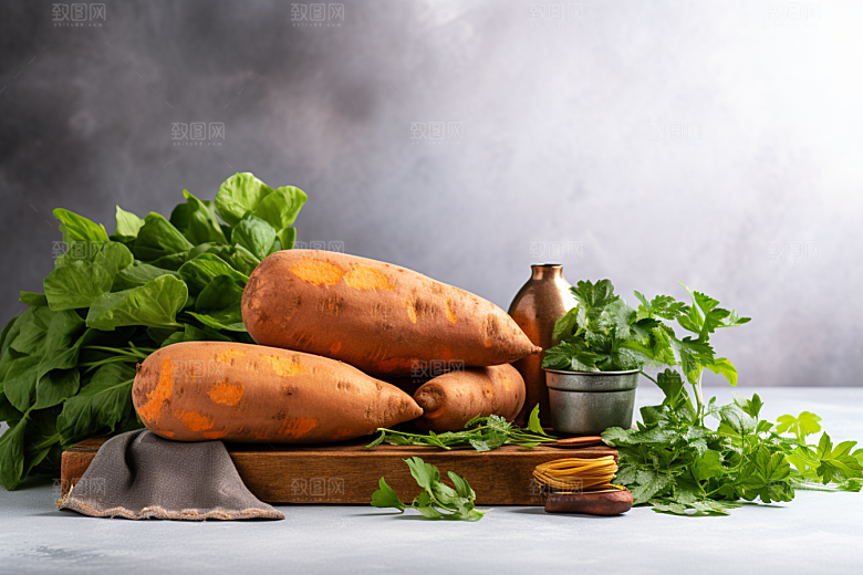 红薯地瓜主食淀粉摄影图