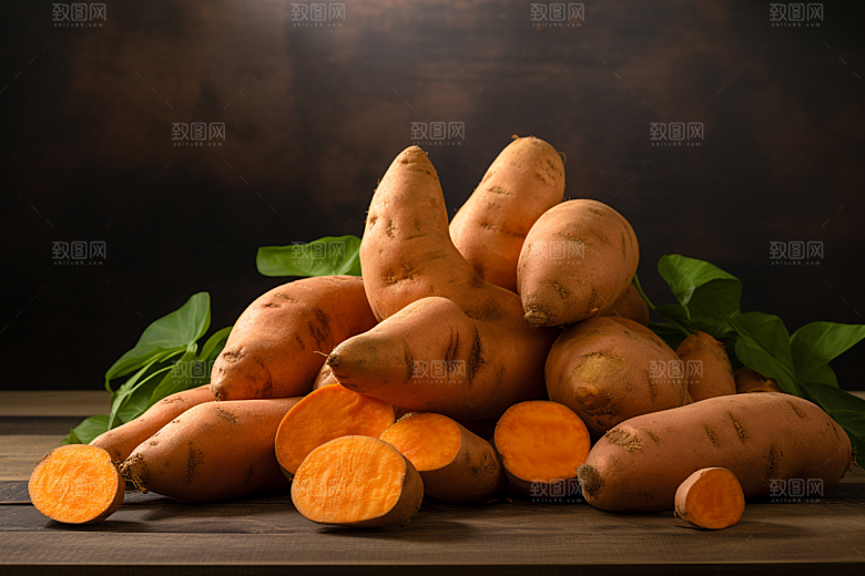 红薯地瓜美食高清摄影图