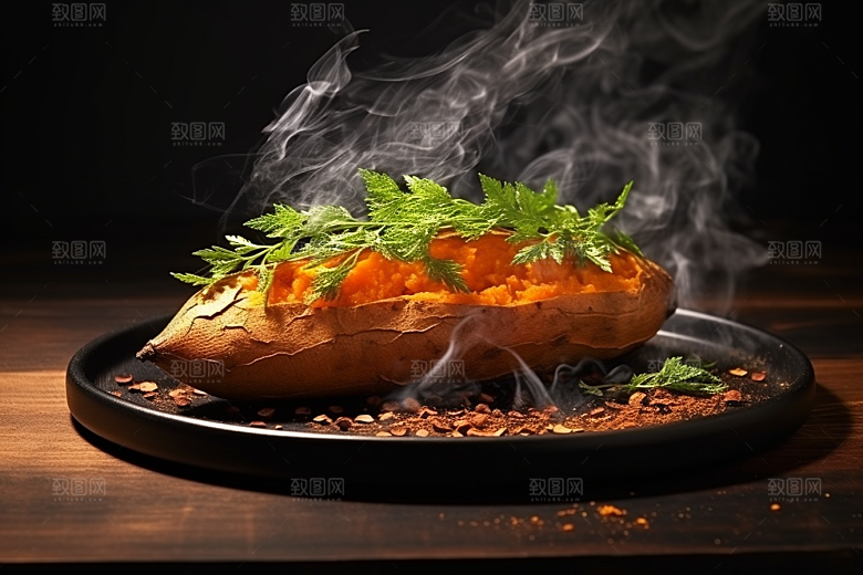 红薯地瓜主食碳水摄影图