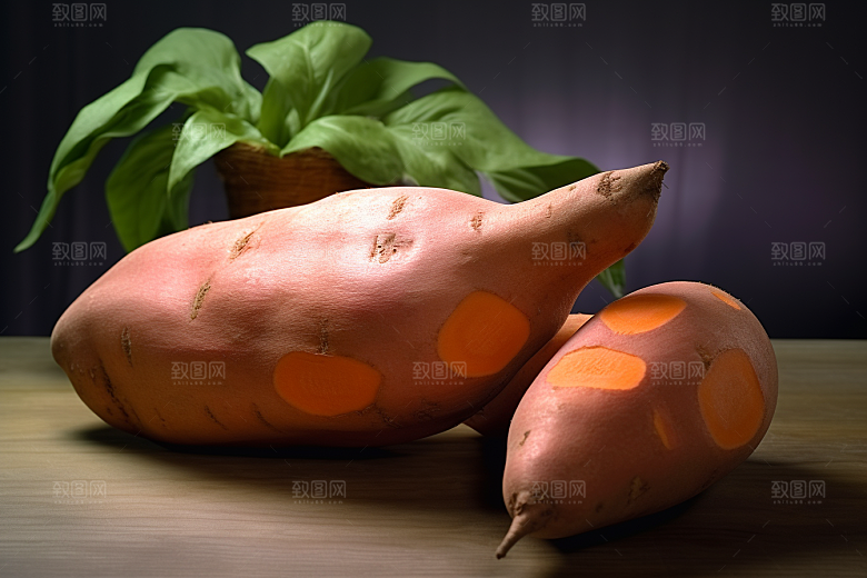 红薯地瓜食材摄影图
