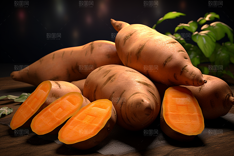 红薯食材干粮摄影图
