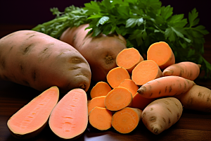红薯番薯粗粮摄影图
