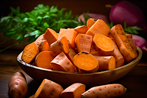 红薯粗粮食材摄影图