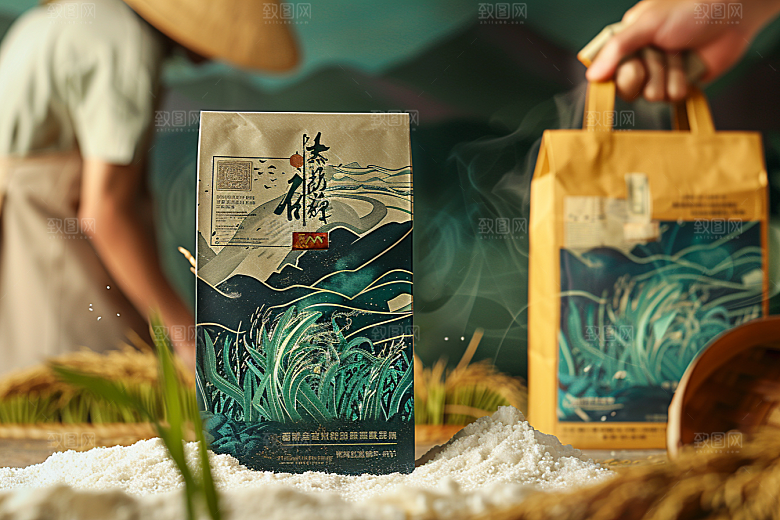 农产品包装袋样机大口袋素材