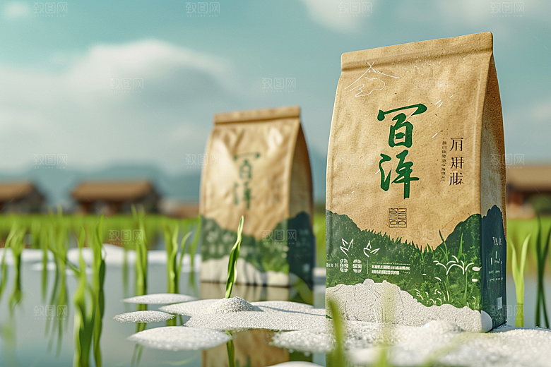 农产品包装袋有机大口袋素材