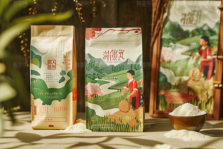 农产品包装袋粮食包装设计素材