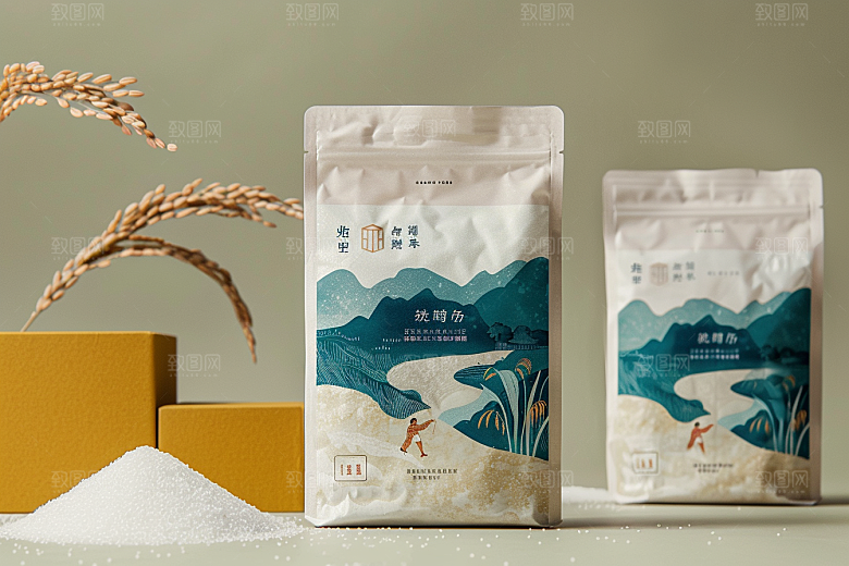 农产品包装袋样机包装设计素材