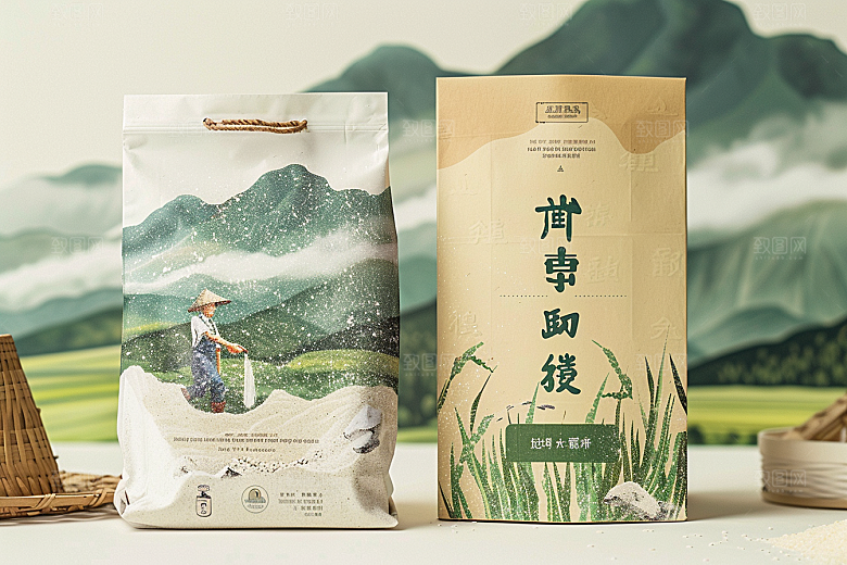 农产品包装袋包装设计高清素材