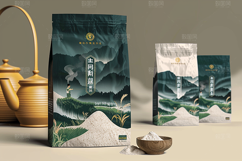 农产品包装袋包装设计粮食素材
