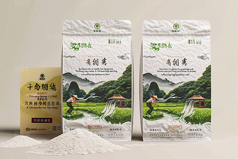 农产品包装袋有机粮食素材