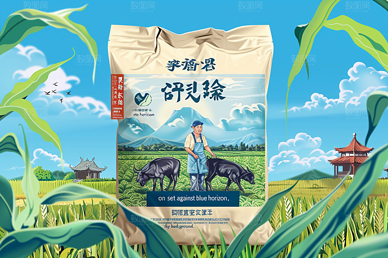 农产品包装袋粮食包装设计素材