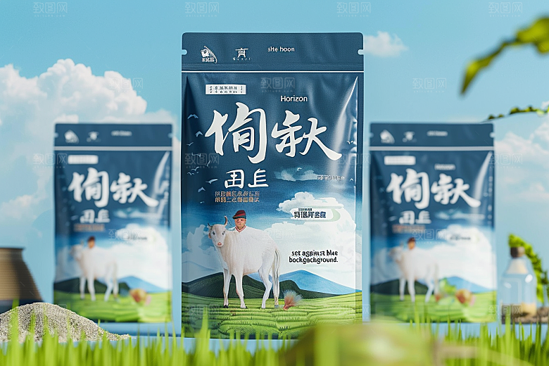 农产品包装袋样机乡村振兴素材