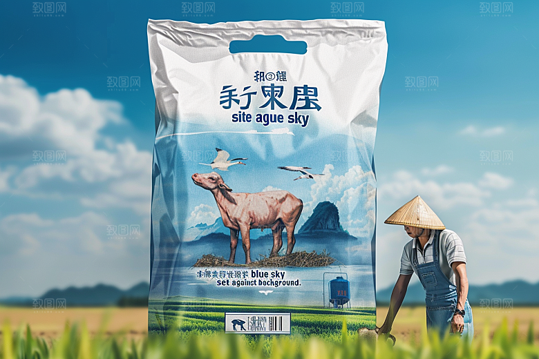 农产品包装袋样机粮食素材