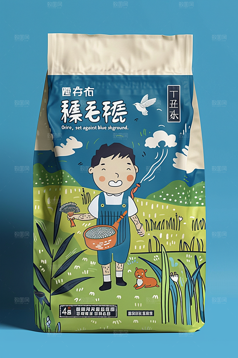 农产品包装袋包装设计粮食素材