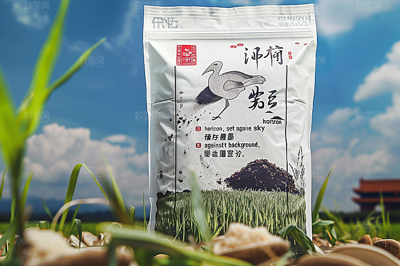 农产品包装袋包装设计样机素材