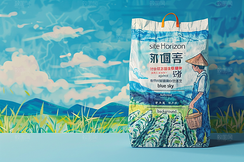 农产品包装袋样机乡村振兴素材