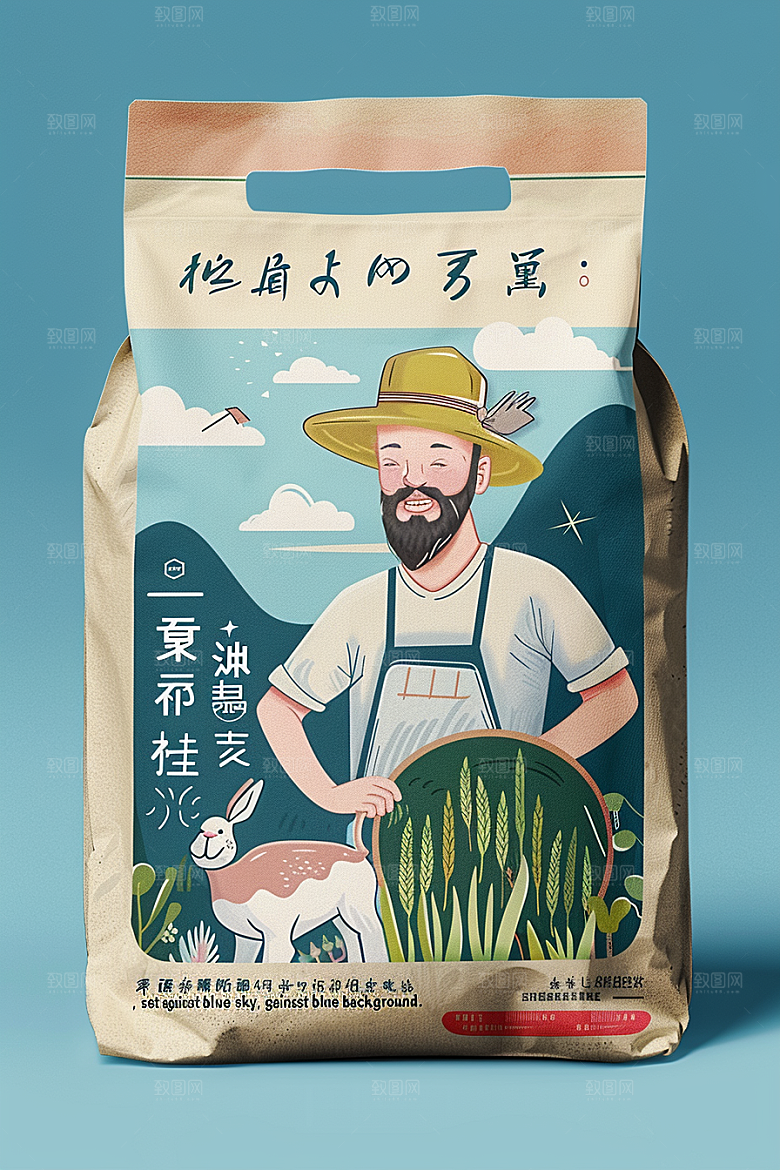 农产品包装袋乡村振兴包装设计素材