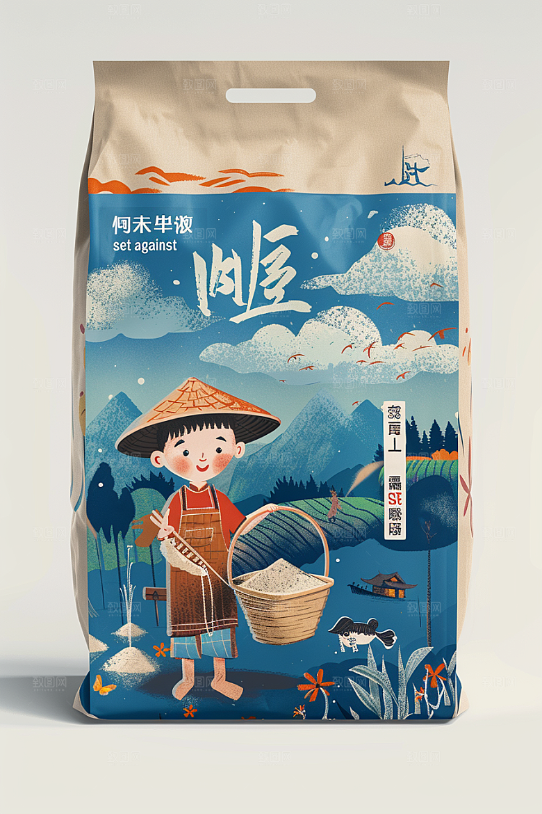 农产品包装袋包装设计粮食素材