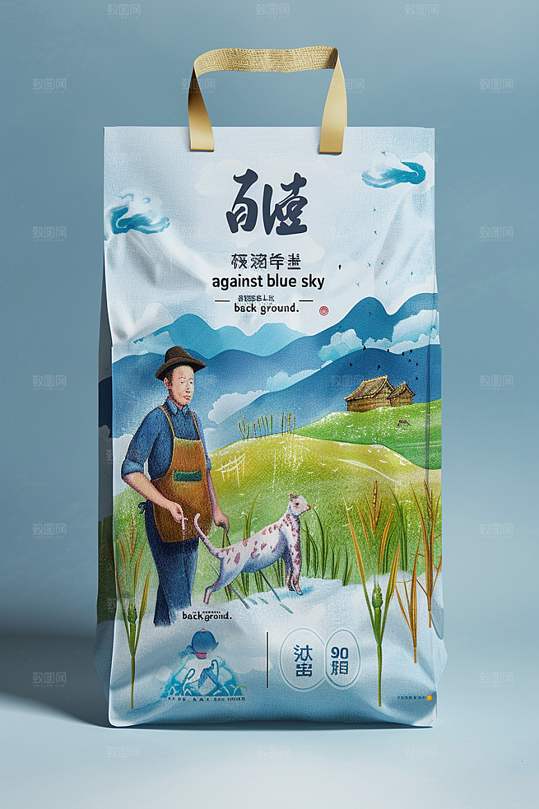 农产品包装袋乡村振兴包装设计素材