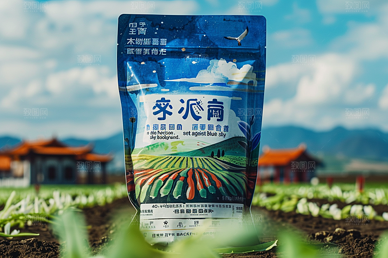 农产品包装袋乡村振兴样机素材