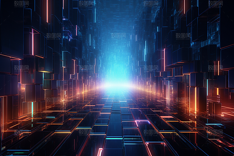 科技数字化抽象幻灯片背景
