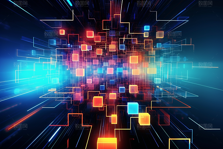 科技抽象数字化幻灯片背景