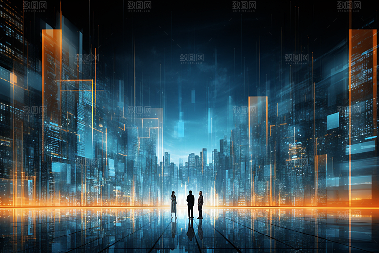 科技光束光效幻灯片背景