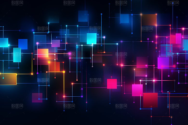 科技信息技术抽象幻灯片背景