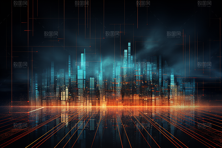 科技光影信息技术幻灯片背景