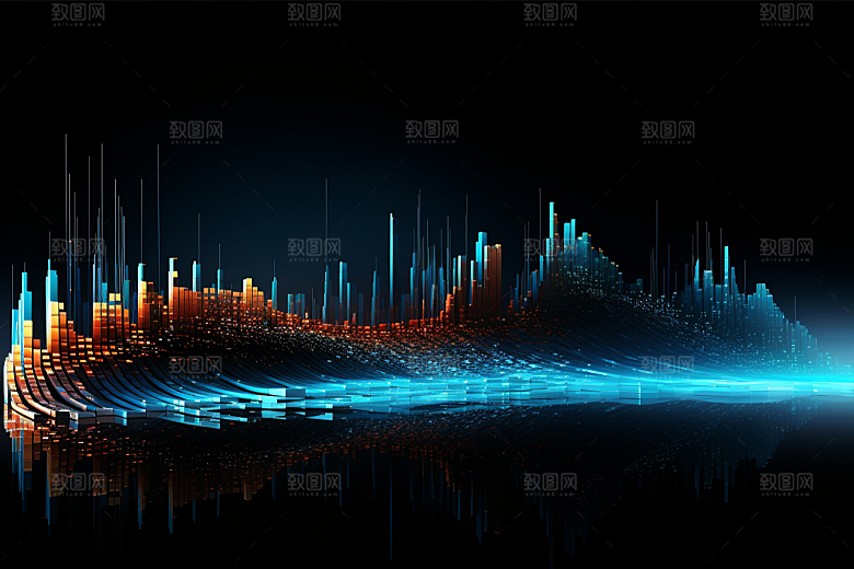 科技未来光影幻灯片背景
