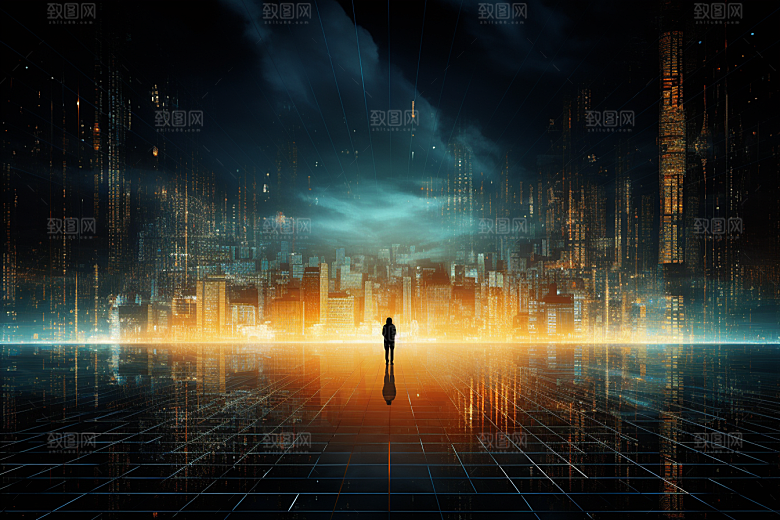 科技光束信息技术幻灯片背景