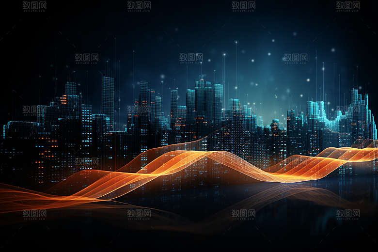 科技未来光束幻灯片背景