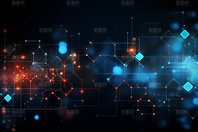 科技光影光束幻灯片背景