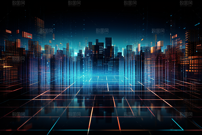 科技光影数字化幻灯片背景